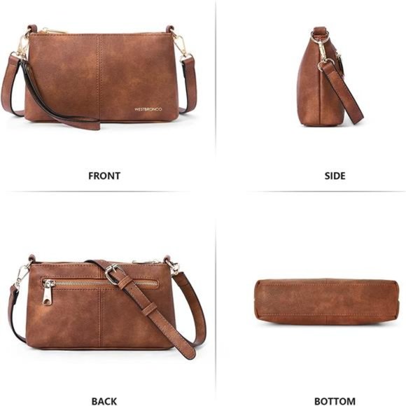 Small Crossbody Bag for Women Vegan Leather Wallet Purses Satchel Shoulder Bags - Picture 2 of 12